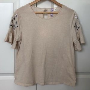 Francescas Cream Shirt with Ruffle Sleeves